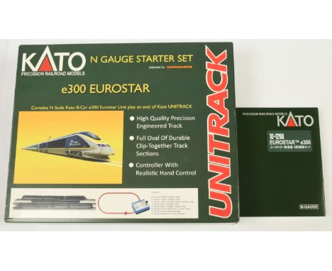 Kato N Scale Eurostar e300 20-085-1 set with 10-1298 e300 carriage pack: All parts present but missing 1x R315-45 curve track