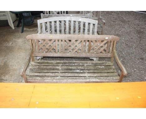 A teak garden bench