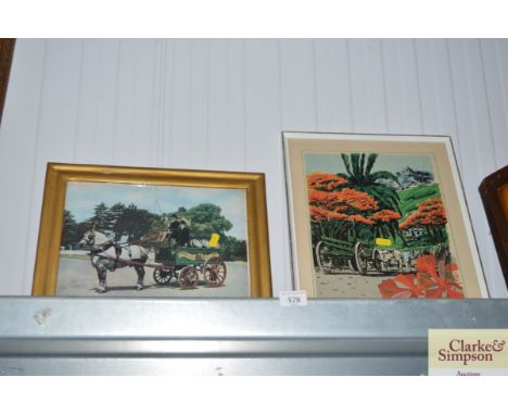 A framed print 'Michael' together with a watercolour of 'Puerto Rico'