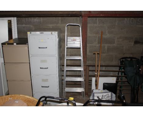 An aluminium step ladder 