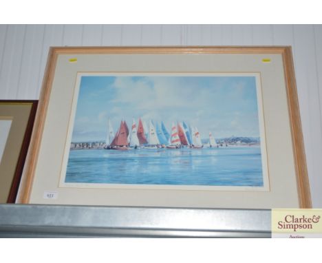 A limited edition pencil sign print 'Regatta'
