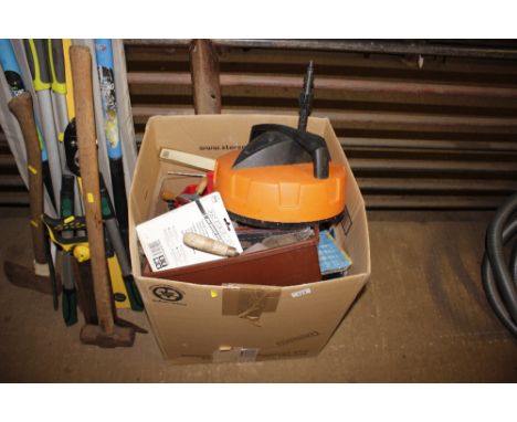 A box of various tools etc