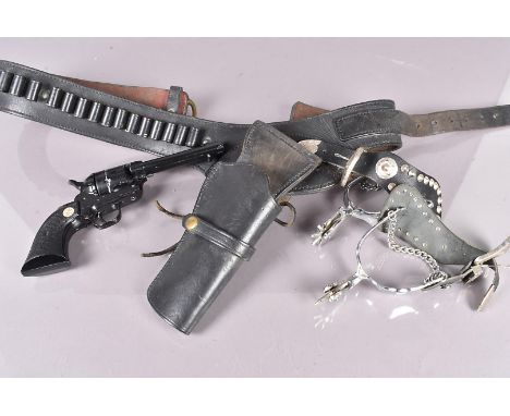 Western, An Italian Made Gun Toys SRL Single Action blank firing revolver, complete with holster and a pair of spurs, this lo