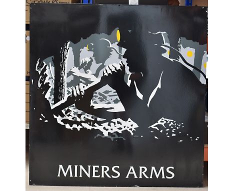 Miners Arms, single sided enamel pub sign, 92cm x 96cm 