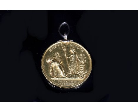 A Gilbert Blane Naval Medal, awarded to Fleet Surgeon Francis William Davis, H.M.S Audacious, 1875, this 22ct gold medal was 