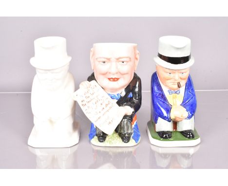 A Beswick Winston Churchill Toby jug, 931, AF, together with two Copeland Spode Churchill Toby jugs, with different colour va