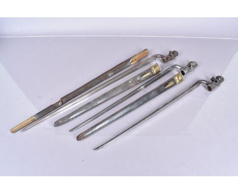 Two Pattern 1853 Socket bayonets and scabbards for the Nottinghamshire Volunteers, both stamped for the 4th Volunteers to the