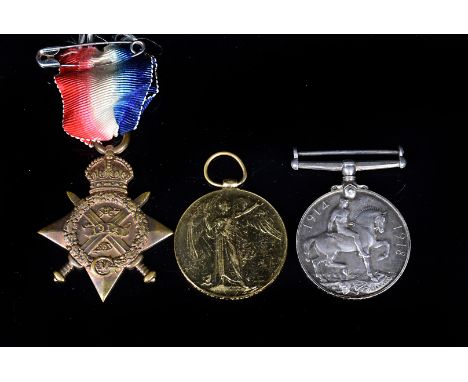 A WWI Royal Engineers trio, awarded to Sapper George Frank Taulbut (16910), comprising 1914 Monstar, Victory and War medal, T