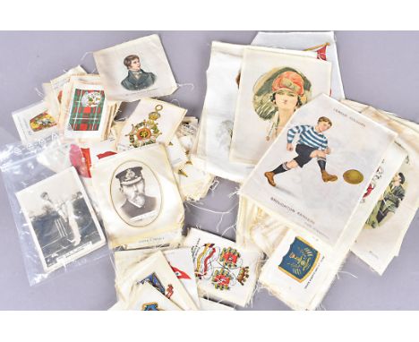 Cigarette Cards Silks and Trade Cards, various examples, silks including postcard size BDV examples Football Colours (1) Hera