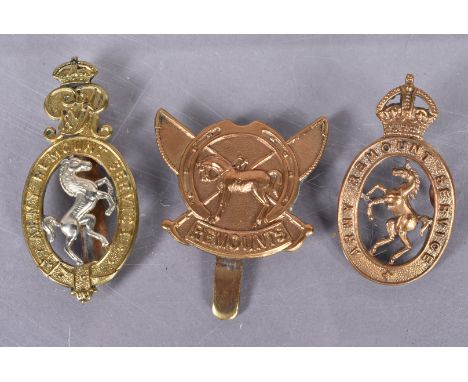 Army Remount Service, three badges, all WWI period, two brass and the other bi-metal (3) 