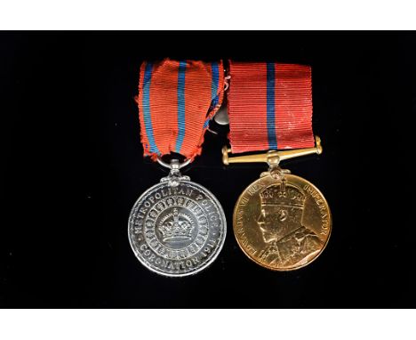 Two Police Medal, awarded to PS F Cursons, comprising the Metropolitan Police Coronation 1902 and 1911, on the 1902 medal Cur