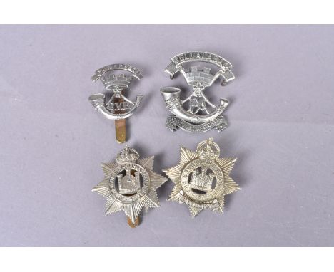 Somerset Light Infantry and Devonshire Regiment Volunteers, four badges, comprising 1st and 2nd Vol Bn Somerset Light Infantr