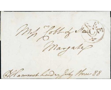 1788-91 Entire letter and entire, the 1788 letter from James Esdaile &amp; Co to Cobb &amp; Co in Margate franked by B. Hamme