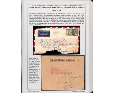 Afghanistan. 1954 (Mar. 11) Cover from Australia to Kabul franked 1/3, enclosed within buff O.H.M.S. ambulance envelope with 