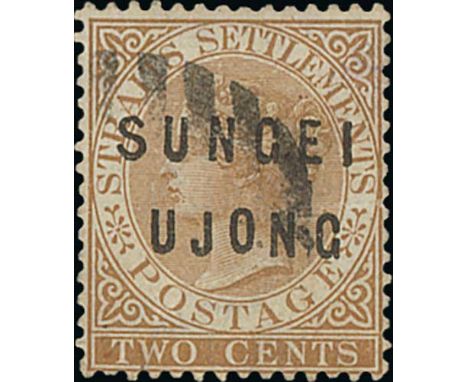 1882-84 2c Brown, "S" wide, fine used with light bars cancel. S.G. 16, £1,300. Photo on Page 148. 