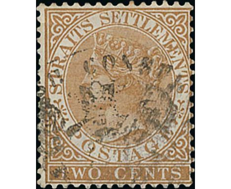 1882 Straits Settlements Crown CC 2c, 4c and 8c all cancelled by oval "BRITISH CONSULATE / BANGKOK" with royal arms in the ce