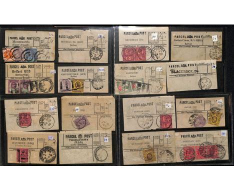 1804-1922 Entire letters, covers and cards including prestamp, straight line sub-office datestamps, Parcel Post labels (45), 