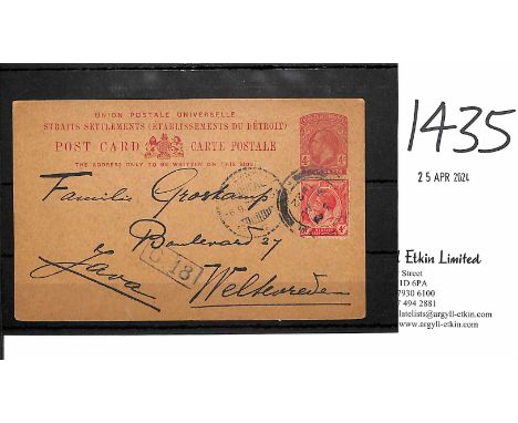 1922 (Aug 31) 4c Postcard franked 4c to Java, the message headed from "Christmas Island, Smith Point, Eclipse Expedition", si