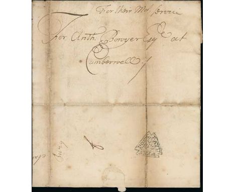 1694 (Oct 10) Entire letter from the Navy Office, sent during the co-regency of William and Mary (1689-94), therefore headed 