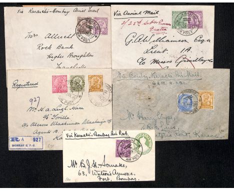 1920 (Jan.-Mar.) Karachi to Bombay experimental air service, covers carried on the first, fifth and seventh flights from Kara