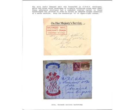 Sarawak. 1954 (Mar. 11) G.B Coronation Air Letter overstamped by Australia 1d + 9d, from Perth to Resident 3rd Division, Sibu