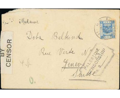 1918 (Sep 4) Cover to Switzerland, clearly sent by a civilian but posted into the Army Post Office, with 1p cancelled by "ARM