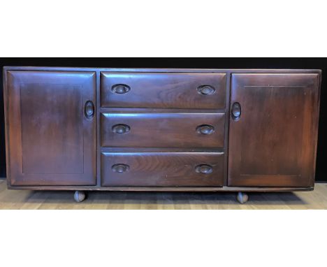 An Ercol elm Windsor sideboard, model 455 