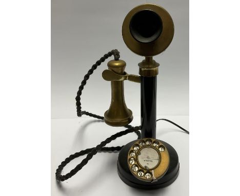 A candlestick telephone, rewired, 34cm high 