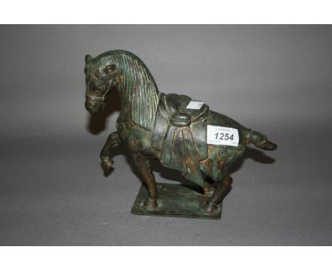 Chinese patinated bronze figure of a horse