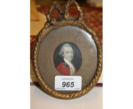 18th / 19th Century miniature portrait of a young man in military uniform