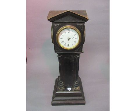 Henry Marc, late 19th Century ebonised four dial tower clock, the enamel dials with Roman numerals (for restoration)