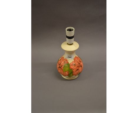 Moorcroft Hibiscus pattern lamp base