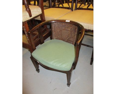 Child's bow and cane back chair with loose cushion