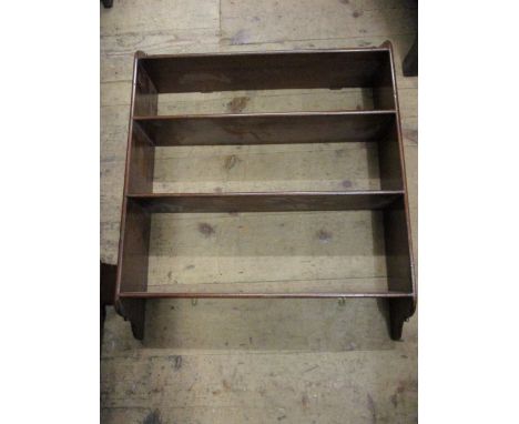 19th Century mahogany four shelf wall bracket together with a similar pine shell shelf wall bracket