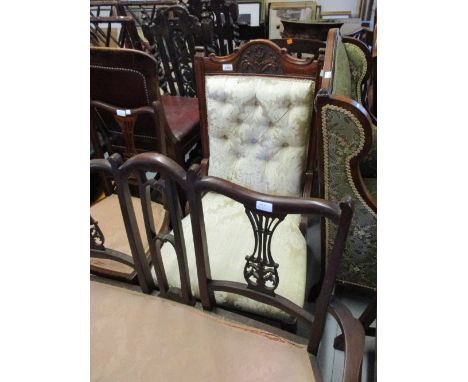 Victorian walnut button upholstered nursing chair