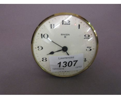 Swiza Swiss gilt metal alarm clock