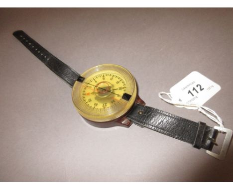 World War II German Luftwaffe air crew wrist compass, No. AK39 FL23235-1