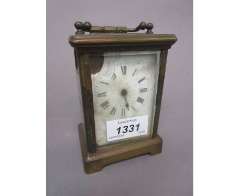 Brass cased carriage clock, signed Greaves (for restoration)