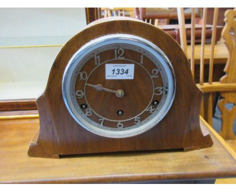 Oak cased three train mantel clock circa 1930