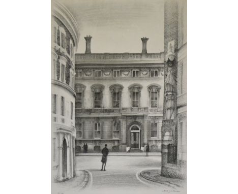 After David William Gentleman, The Garrick Club, signed and numbered, lithograph, 65cm x 50cm.