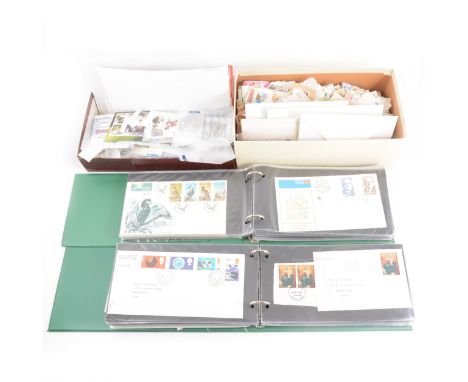 Stamps: Two ring binder albums of First Davy Covers; other covers, loose stamps on and off paper; and other philatelic materi
