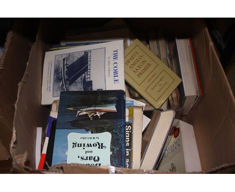 Quantity of books in four boxes and a trunk