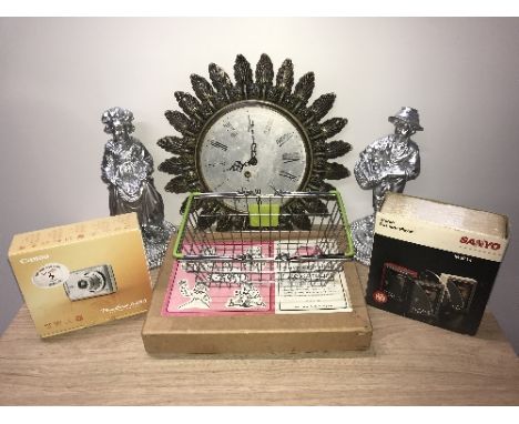 LOT OF ASSORTED ITEMS INCLUDING CAMERA, CLOCK & OTHERS