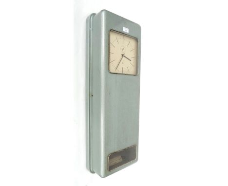Electrique wall clock, the 8.5" square cream dial with subsidiary seconds dial and bearing the maker's trademark logo TN with