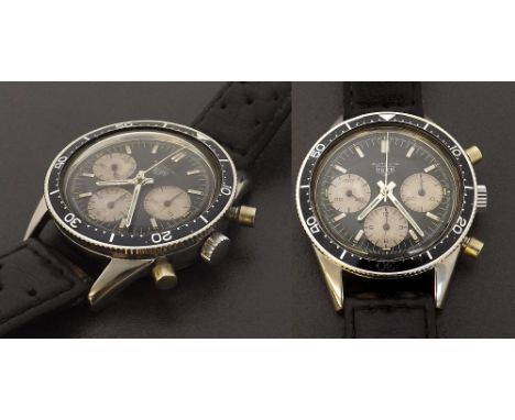 Very Rare Heuer Autavia 'Jochen Rindt' chronograph stainless steel gentleman's wristwatch, ref. 2446, 3rd execution, 1960s, s