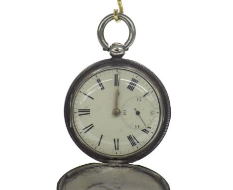 Silver fusee lever hunter pocket watch, London 1826, the plain movement signed Walter Shew, Mansfield, no. 199, plain balance