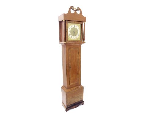 Mahogany and walnut crossbanded thirty hour longcase clock, the 12" square brass dial signed William Cooke, Londini Fecit on 