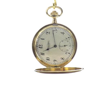 Fine Audemars Freres, Geneve 14k lever hunter pocket watch, the gilt movement signed Audemars Freres, Brassus & Geneve, compe