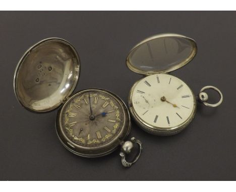 Silver Massey type III fusee lever engine turned hunter pocket watch, London 1831, the plain movement, no. 24873, with engrav