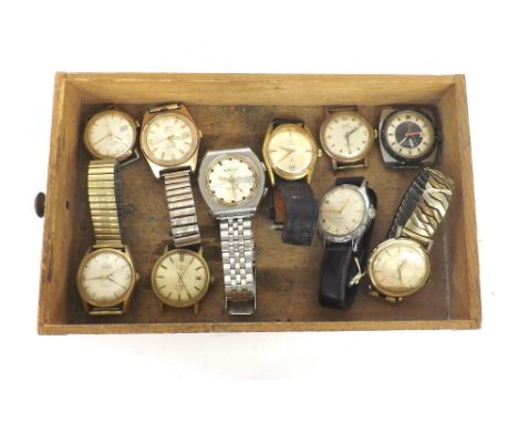 Quantity of automatic gentlemen's wristwatches to include Timex, Swiss Emperor and Rotary 
